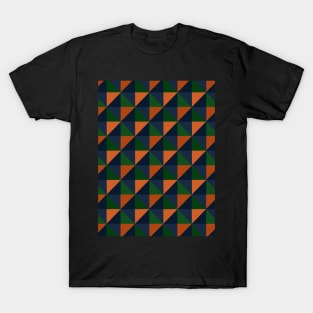 Geometric Shapes in Dark Earthy Tones T-Shirt